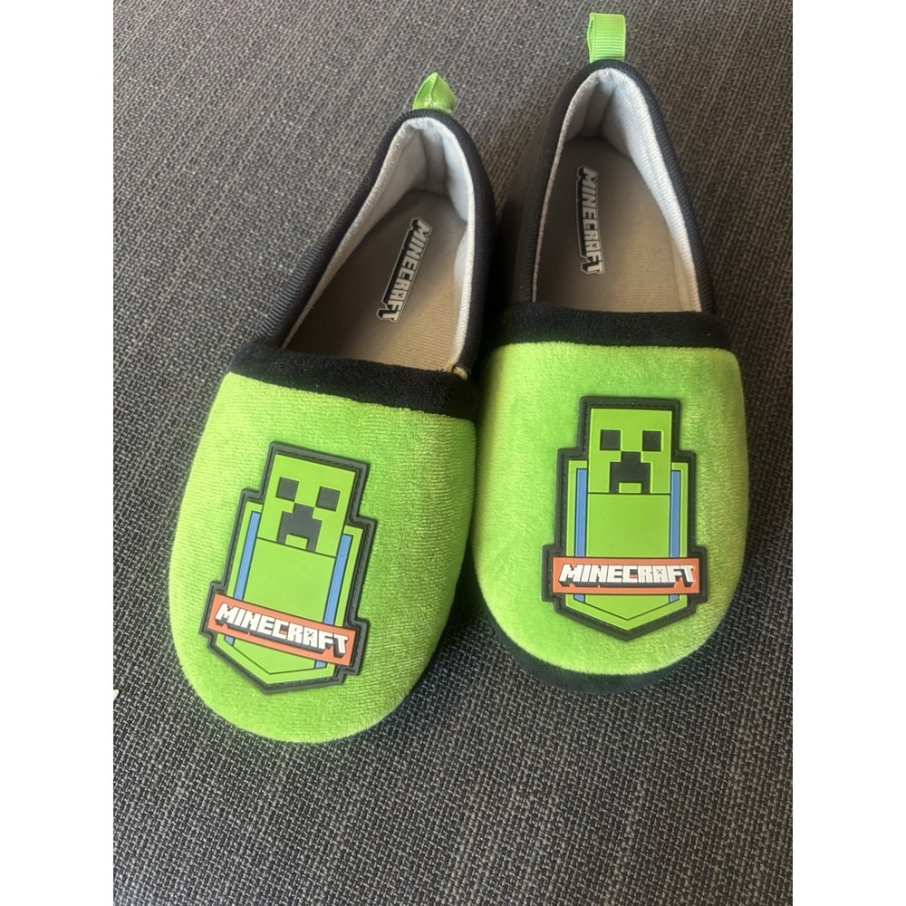 MINECRAFT Little‎ & Big Boys Creeper Licensed Slipper Size 2-3 KK7